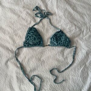 Leopard Print Triangle Bikini Top
